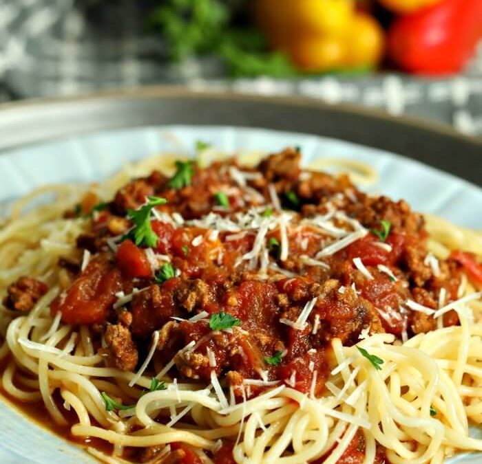 Crock Pot Spaghetti with Meat Sauce
