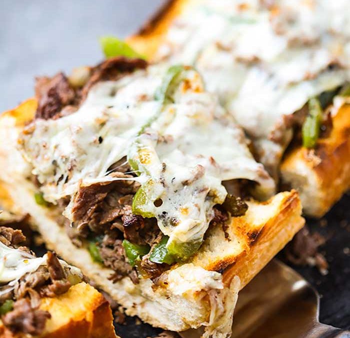 Instant Pot Philly Cheesesteak Stuffed French Bread