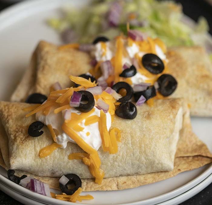 Instant Pot Beef and Bean Chimichangas