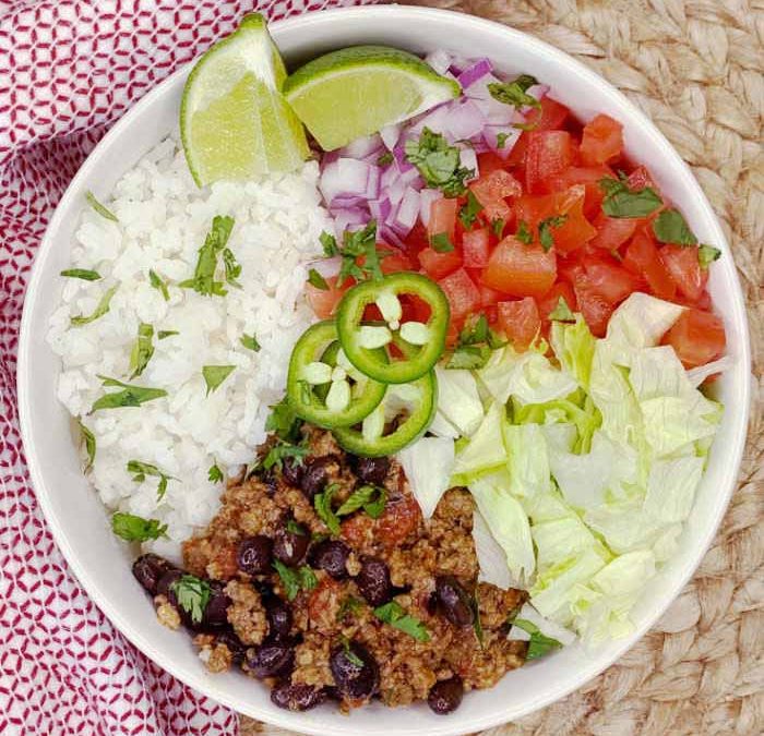 Instant Pot Ground Beef Chipotle Burrito Bowls