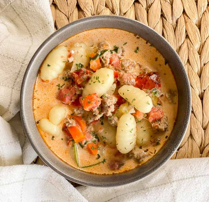 Crock Pot Sausage Tomato Gnocchi Soup