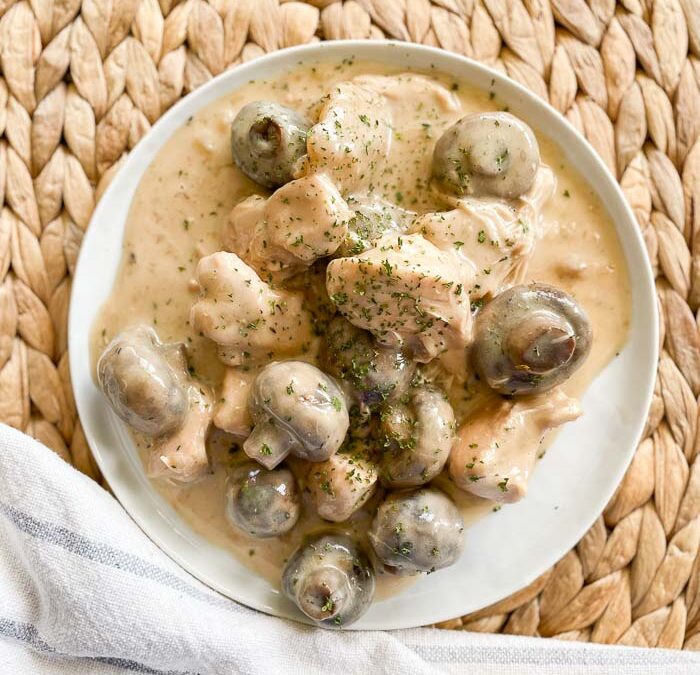 Instant Pot Creamy Chicken and Rice with Mushrooms