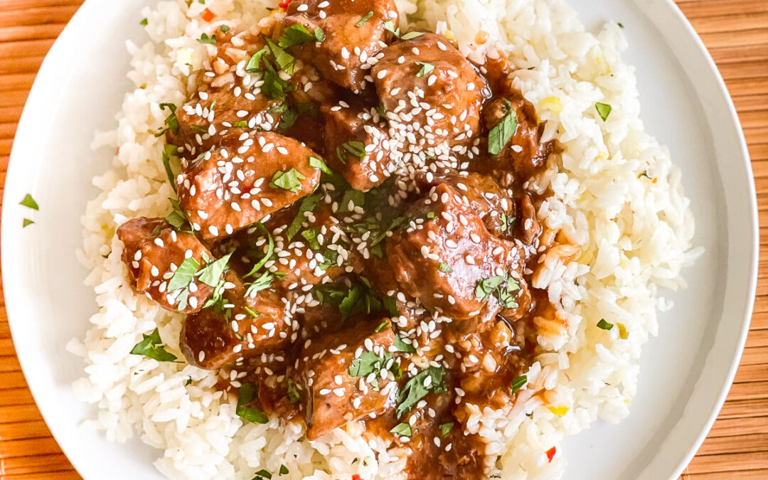 Instant Pot Asian Beef Tips with Rice